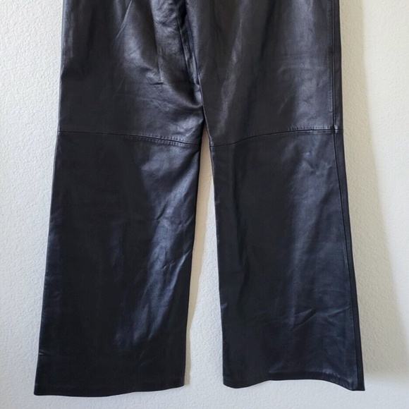 Reformation x Veda Black Kennedy Wide Leg Leather Pants - Picture 9 of 11